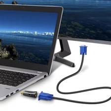 HDMI-compatible to VGA Cable Converter Male To Female Converter Adapter 3.5 mm