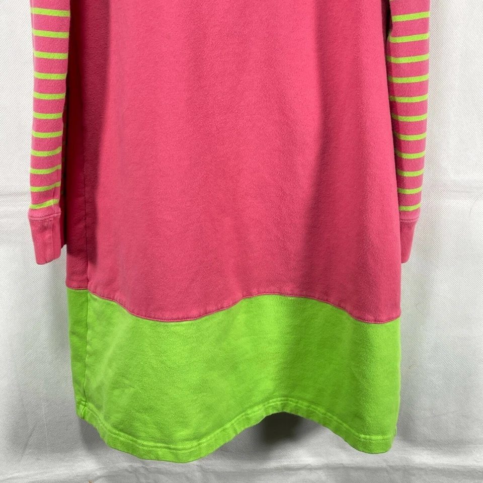 Girls L.L. Vestido de manga larga liso a rayas rosa frijol y verde lima talla 14 Foto 3 de 4