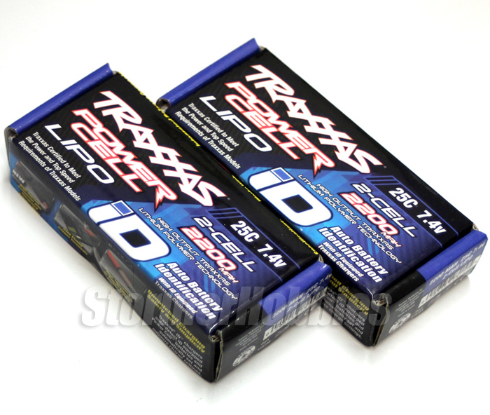 2) NEW Traxxas 2S 7.4V 2200mAh 25C LiPo Battery 1/16 E-Revo