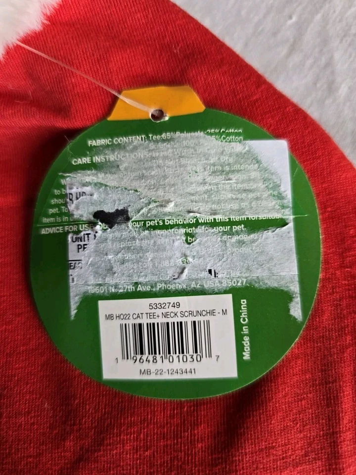 Новый с Ярлыками Merry & Bright коллекции праздник Рождество футболка с Scrunchie Cat одежда Sz M - Изображение 4 из 4