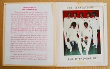 THE TEMPTATIONS~Mega Rare Reunion 1982 Promo Press Kit w/8 x 10 Photo~Soul Group