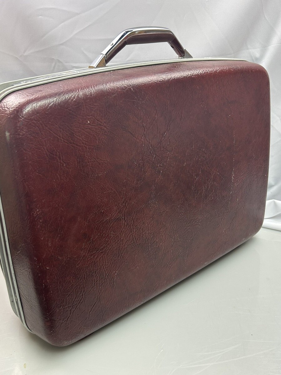 VINTAGE SAMSONITE HARDSIDE SUITCASE LUGGUGE 22” MAROON NO KEYS
