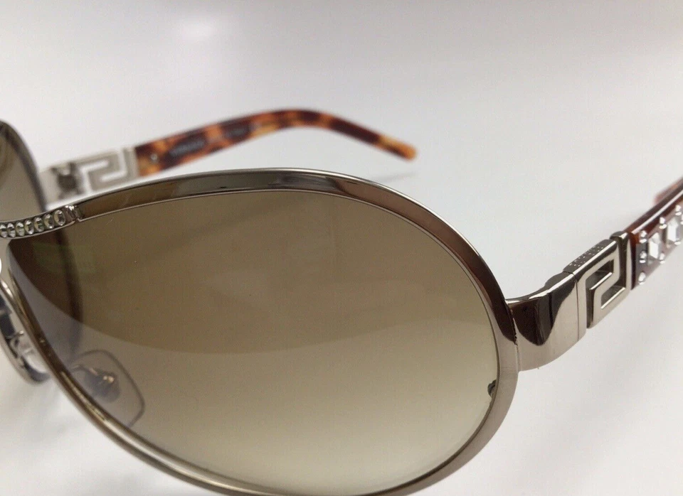 VERSACE Ladies SHIELD Greek Key / Crystals GOLD METAL SUNGLASSES — 第 4/4 张图片