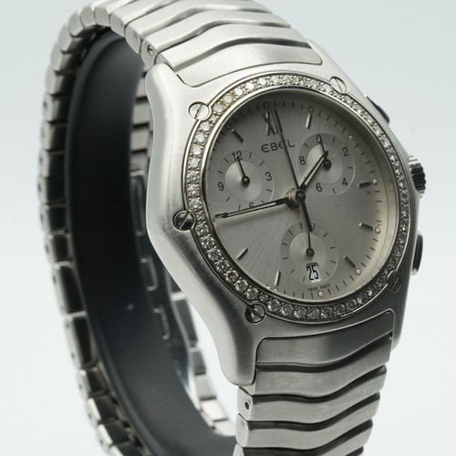 EBEL CLASSIQUE WAVE CHRONO HERREN UHR 41MM STAHL QUARTZ 9251F41 BRILLIANTEN E281 - Bild 2 von 11