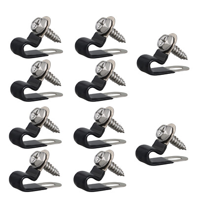 Rubber Coated Insulated Cable Clamps-Metal Brake Wire Clamps Kit for 3/16'' Tube