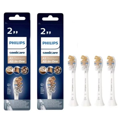 2/4 Stück Philips HX9092/11 Sonicare A3 Premium All-in-One Ersatzbürste  Weiß DE