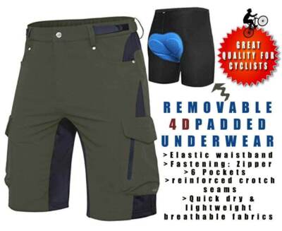 Cycorld Freizeit MTB Mountainbike Baggy Radhose lose 4D gepolstert Herren Größe S