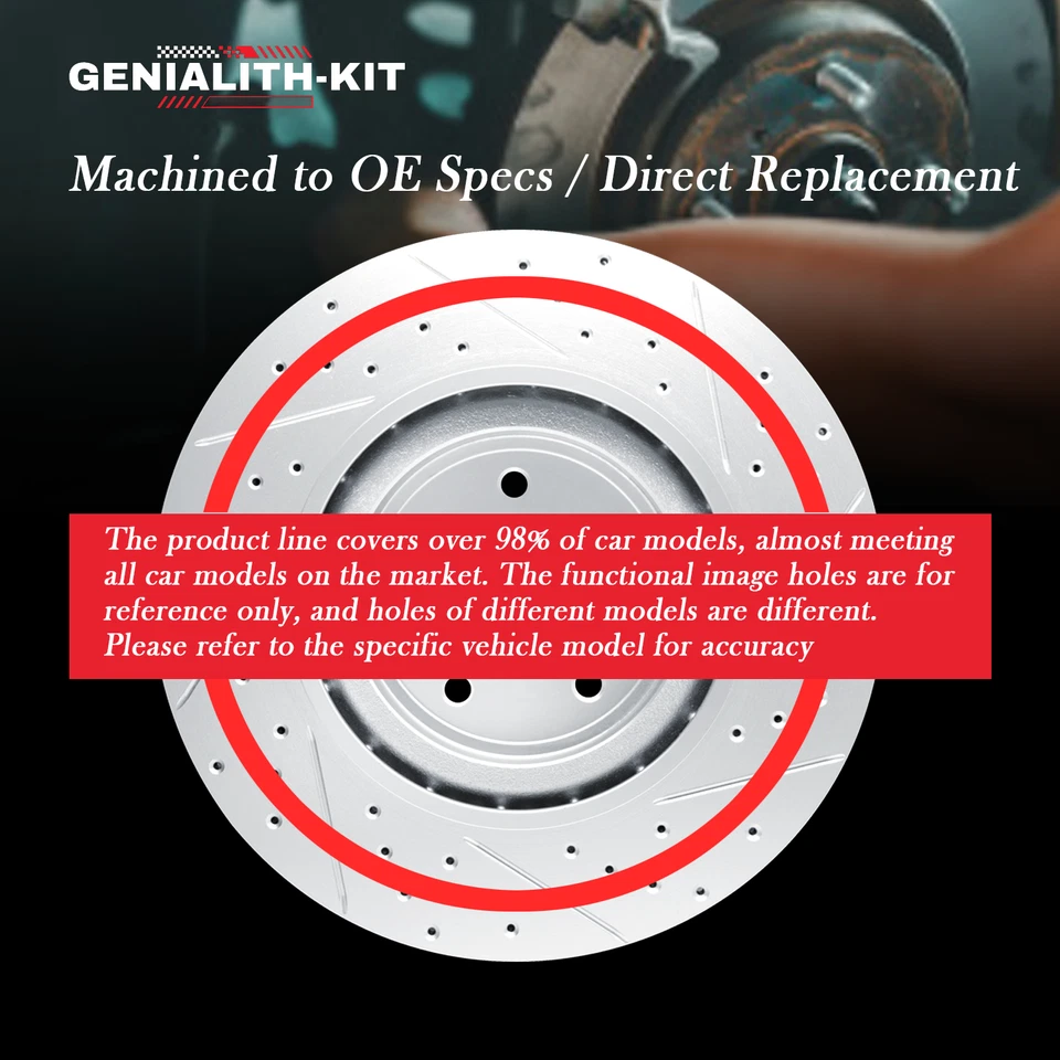 Rear Brake Disc Rotors & Ceramic Pads for Volkswagen Beetle Golf Jetta Audi TT Foto 2 de 4