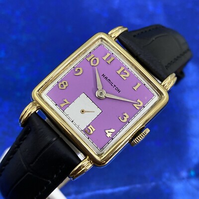 Vintage 1950 Mans HAMILTON DEWITT Stunning Purple Dial Fully Serviced  WARRANT