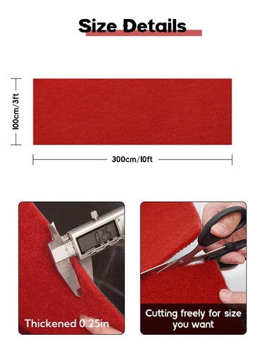 Red Carpet Runner Party 3 x 10 Dark Red/Burgundy Extra Thick Non-Slip Red Aisle - Picture 4 of 8