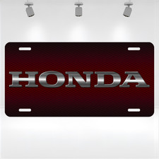 Premium Red Black Carbon Fiber Chrome Honda License Plate Jdm Inspired Art 6x12 Premium Red Black Carbon Fiber Chrome Honda License Plate Jdm Inspired Art 6x12