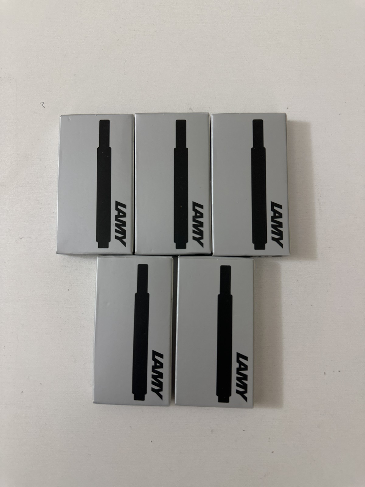 NIB! Lamy Lot of 25 / 5 Packs Black T10 Fountain Pen Ink Cartridges