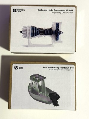 Bambu Lab Jet Engine And Boat Model Component Kit 006 & 010