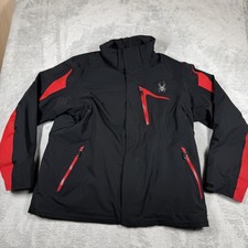 Spyder Jacket Mens 2XL Black Red Insulated Sk...