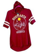Harry Potter Hoodie Shirt Red Hogwarts Medium Junior Women Wizardry Magic Book