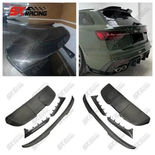 Fit Audi A4 Allroad 2020-2025 Real Carbon Fiber Roof/Side/Middle Spoiler Wing