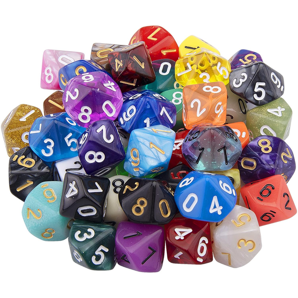 Siquk 42 StüCk Polyedrisch WüRfel Set 10 Seitige WüRfel Bunt Wurfel Spiel D10 Wu-image