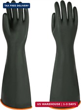 Heavy Latex Chemical Resistant Gloves - Reusable Long Rubber Dishwashing Gloves