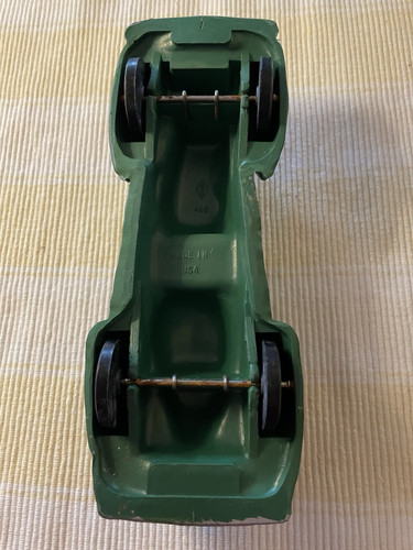 Vintage Garrett Gummi GS #405 Zweisitzer Roadster grün geformtes Gummi Spielzeug - Bild 6 von 7