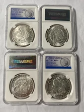 CC Morgan Silve Dollars 1878-1893 - 4 Coins Uncirculated Coins Mixed Dates