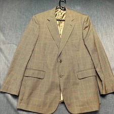 Brooks Brothers Men's Blazer Size 43 Reg Brown Plaid Sport Coat 100 Wool