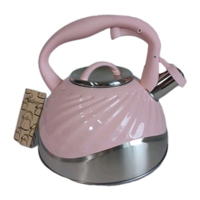 Balduzzi イタリアンスタイル ステンレス ハンマードケトル やかん Balduzzi Pink Tea Kettle Enameled Stainless Steel Easy Open Spout