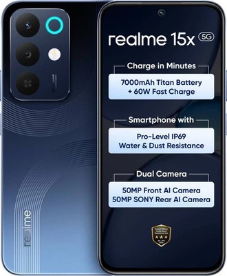 realme 15x 5G (Blue 8GB RAM,256GB) Dimensity 6300 6nm Octa-core Global Version.