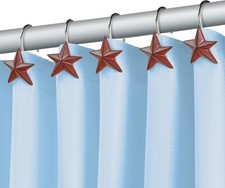 Collections Etc Rustic-Style Country Star Shower Curtain Hooks, 12ct.