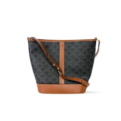 Celine Triomphe Eimer Tasche aus beschichtetem Canvas klein