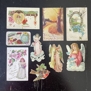 Misc. Lot of Vintage Cards & Die Cuts - Angels, Birds, Friendship