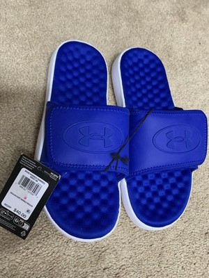 Under Armour Men's Ignite Pro 8 Slide Sandal Blue White US 9
