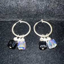 Silpada Hoop Earrings With Dangle Charms Elegant Statement Beautiful