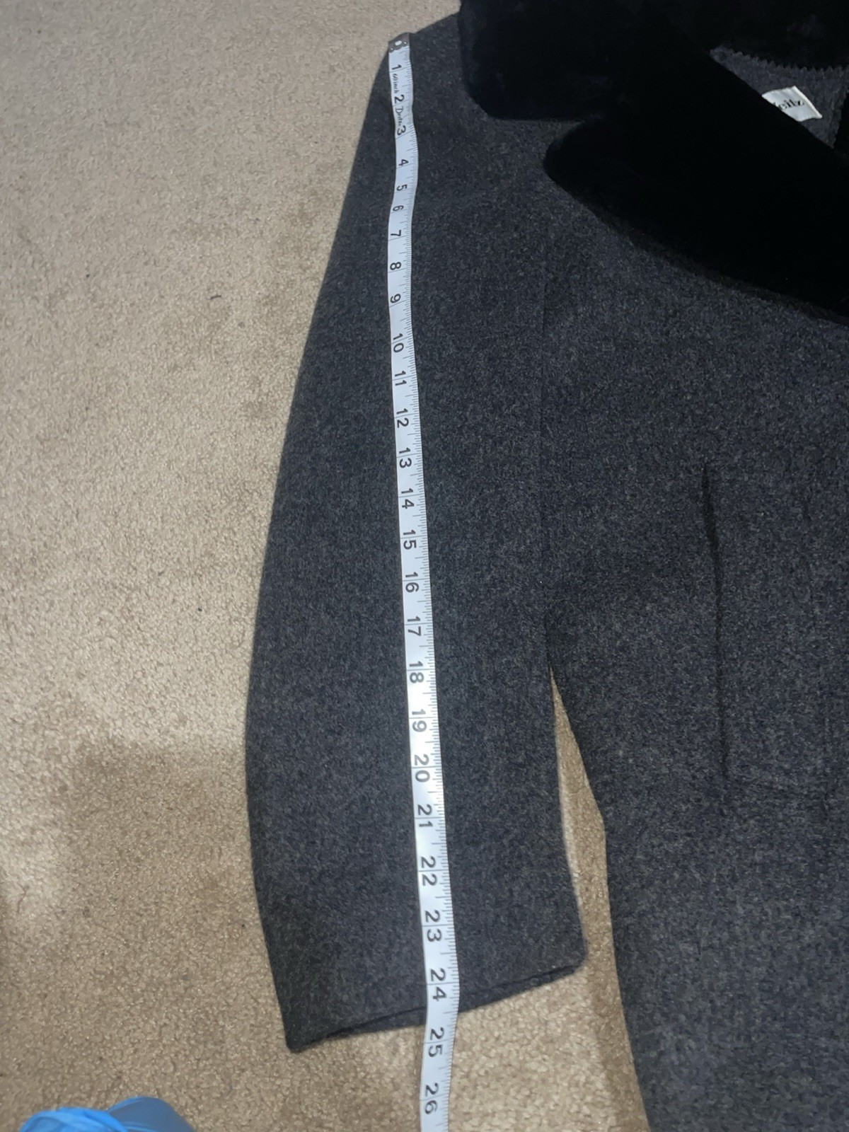 JOHN WEITZ Grey Double Breasted Wool Button Up Co… - image 12