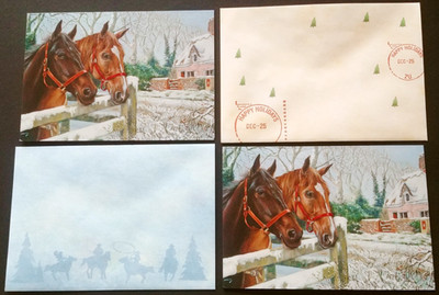 ''Close To Home'', (2) Leanin' Tree, Christmas, New Year Cards, With (2) Envelopes