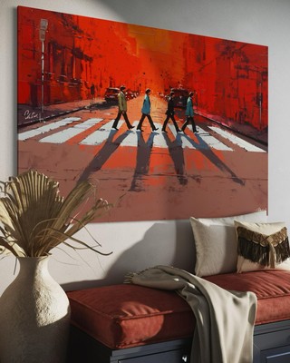 The Beatles Leinwand Bild Abstrakt Dekoration Wandbild Rock Band Legends Fan Art