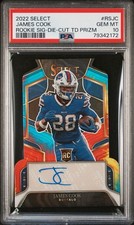 2022 SELECT JAMES COOK ROOKIE AUTO TIE DYE PRIZM GEM 10 14/25