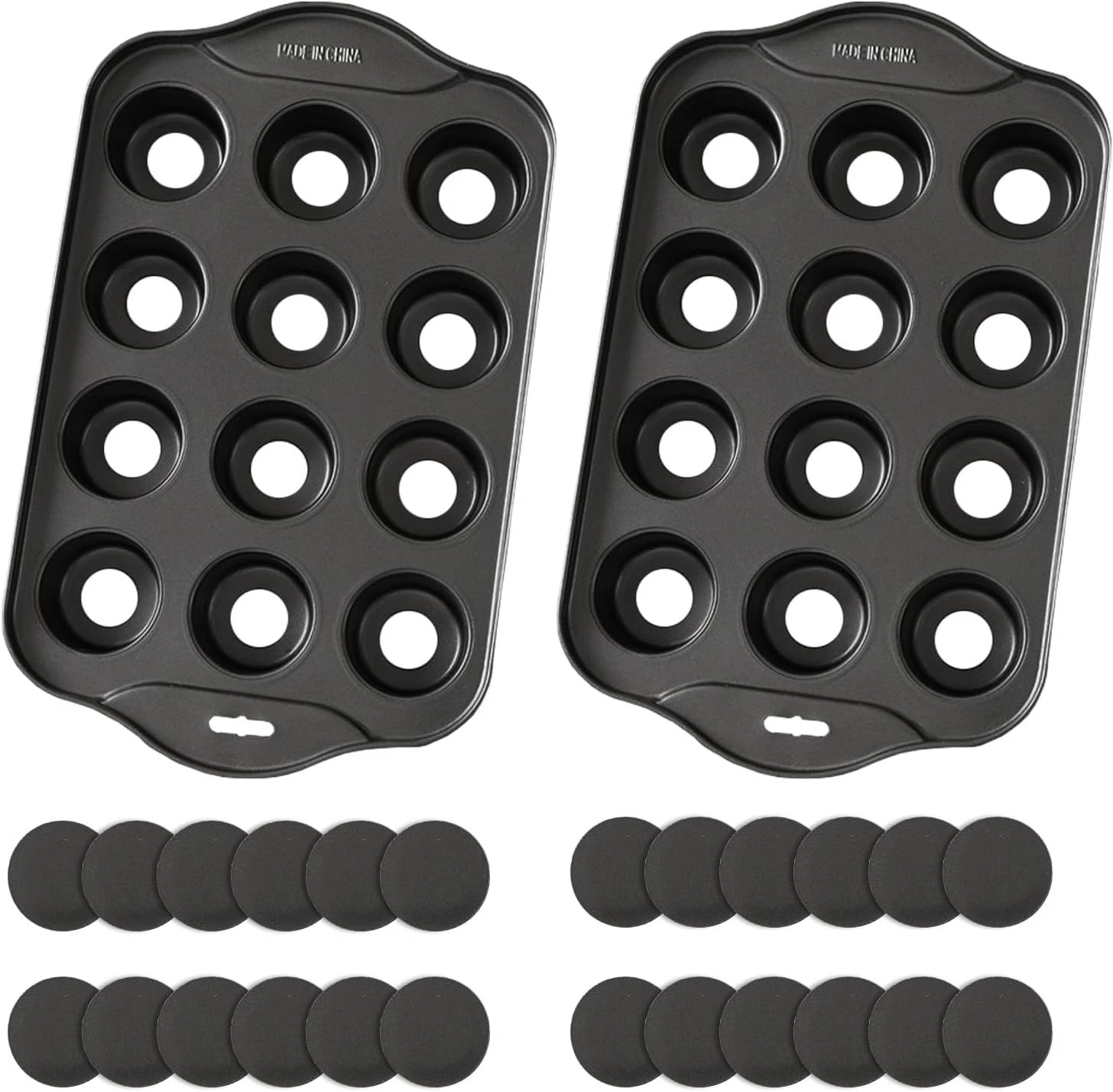 2 Pack 12 Cavity Mini Cheesecake Pan, Mini Muffin Baking Pan, Mini Cupcake Pan
Opens in a new window
