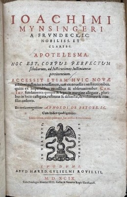 Apotelesma, hoc est, Corpus perfectum scholiorum, ad Institutiones Justinianeas