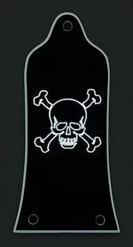 GUITAR TRUSS ROD COVER - Custom Engraved - Fits EPIPHONE EPI - SKULL BONES Black