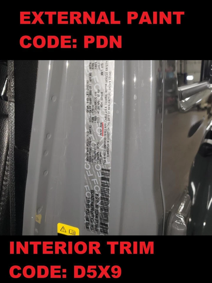 21 22 23 WRANGLER 4XE Left Rear Door Trim Panel Black Leather D5X9 Blue Stitch - Image 2 of 4