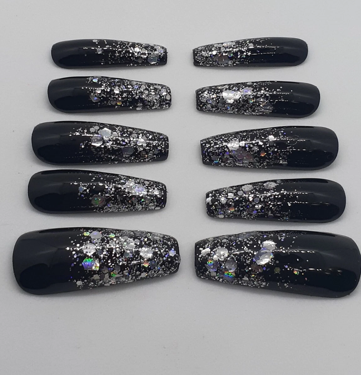 black prom nails