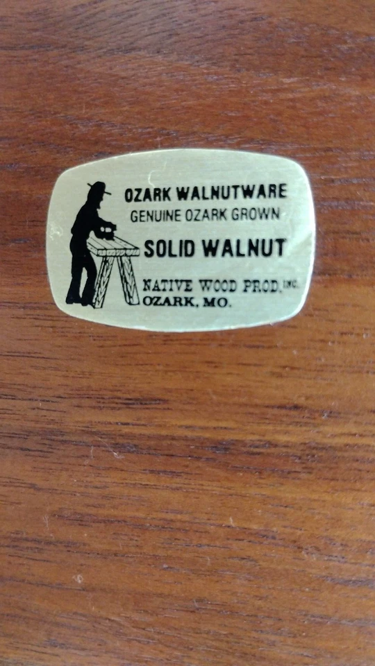 3 pc Ozark Walnutware Nesting Side Table Set Solid Walnut Tapered Legs MCM Wood - Image 3 of 4