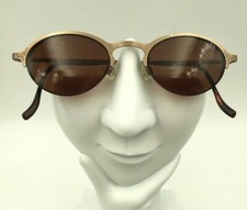 Vintage N.Y.I LGNY 7538 Matte Brown Oval Half-Rimmed Sunglasses FRAMES ONLY