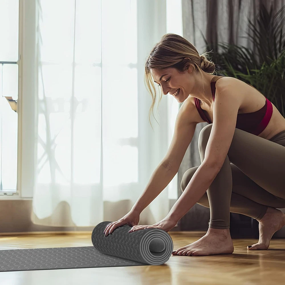 Extra Thick 8mm TPE Non-Slip Eco-Friendly High-Density Yoga Exercise Mat