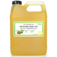MUSTARD SEED OIL BY DR.ADORABLE ORGANIC  100 % PURE COLD PRESSED 2oz-UP TO 7LB
