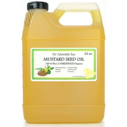 MUSTARD SEED OIL BY DR.ADORABLE ORGANIC 100 % PURE COLD PRESSED 2oz-UP TO 7LB - 第 1/23 張圖片