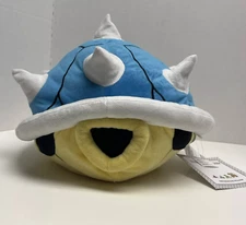 Mario kart decorative pillow blue turtle shell super mario 14" plush NWT