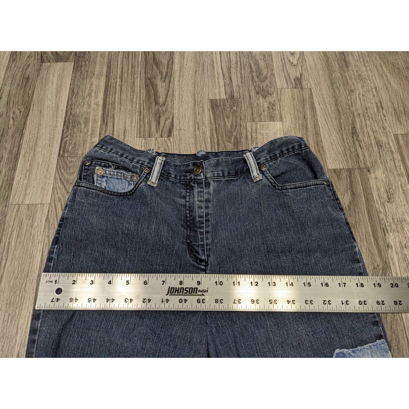 Ruby Rd Womens Size 8 Distressed Patchwork Croppe… - image 7