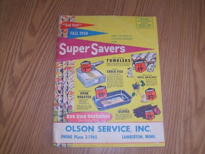 Lamberton  Minnesota Our Own Hardware 32 page sales flyer Fall 1958 MN catalog
