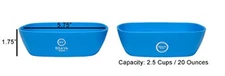 DOG FOOD / WATER BOWL Set of 2 Silicone Food Grade Safe no slide Bowls Blue NEW